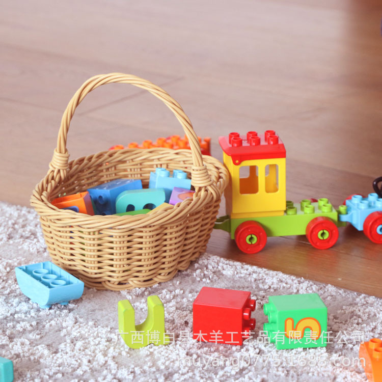 Venta al por mayor de tamaño pequeño Mini canasta de almacenamiento de juguetes para niños play House canasta de almacenamiento de dibujos animados portátil canasta organizadora portátil image 5