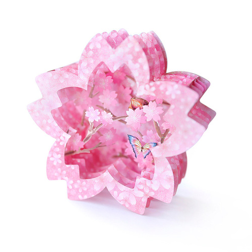 Mother's Day greeting card cherry blossom butterfly carving box foreign trade three-dimensional handmade 3D wholesale love blessing message card