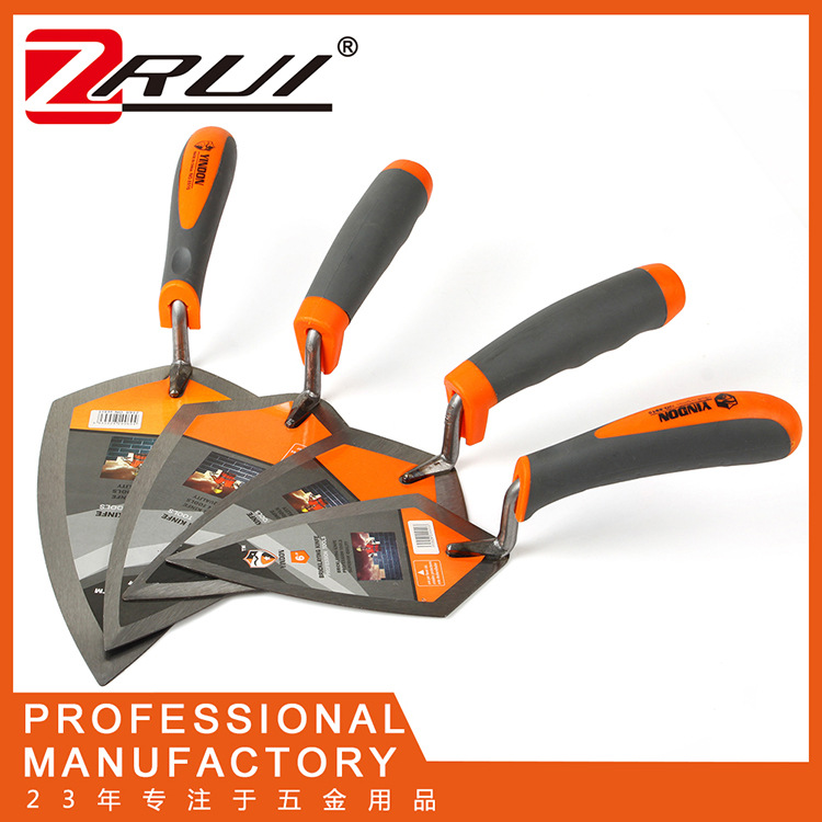 Cuchillo de ladrillo con mango de plástico de dos colores, cuchillo de masilla puntiagudo, cuchillo de barro, limpieza de obras de construcción, espátula, herramienta de albañil