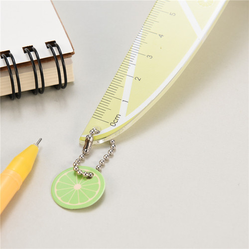 Creative fruit pendant 15cm ruler children's colorful plastic drawing ruler learning stationery supplies student prizes