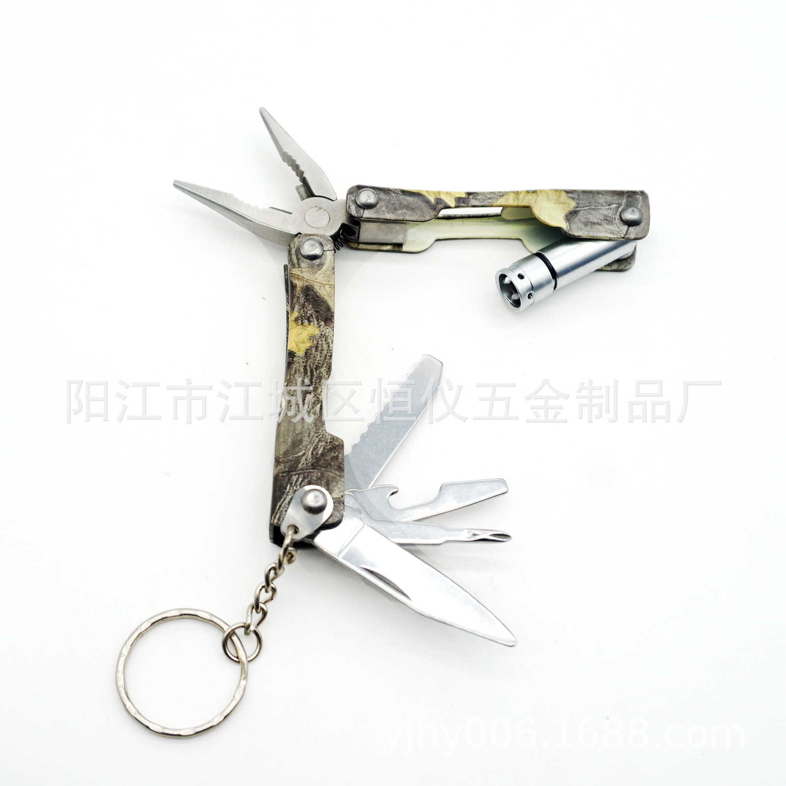 供应户外多功能带灯钳子 彩色带灯迷你小钳子 多用钳户外用品厂家