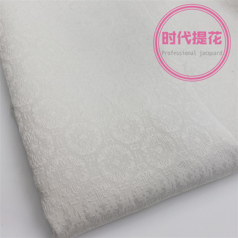 【铜钱花】涤纶暗纹连衣裙旗袍睡衣面料弹力提花绸时尚汉服COSDIY