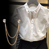 Fashionable high-end shirt, universal brooch suitable for men and women, Korean style