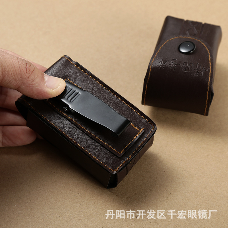 Folding clip leather box reading mirror box clip belt box folding…