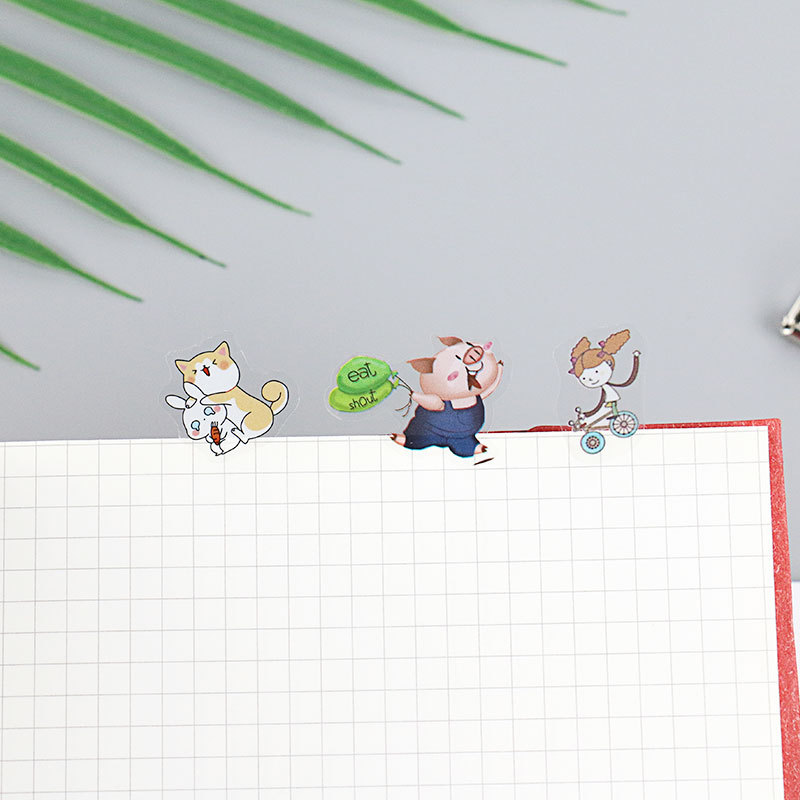 Creativo de dibujos animados pvc transparente Diario pegatinas DIY dibujos animados de dibujos animados pegatinas pegar bebé diario pegatinas