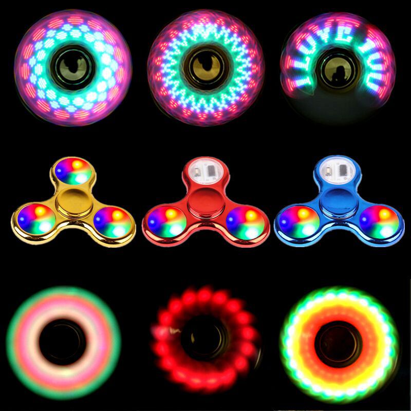 Street Stall Goods Source Gyro Fingertip with Light 18 Variable Led Luminous Crystal Kidsren's Fingertip Gyro Toy Wholesale