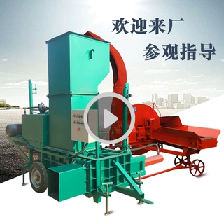 卧式青储饲料打包机 粉碎压块套袋机 生产卧式液压装袋机