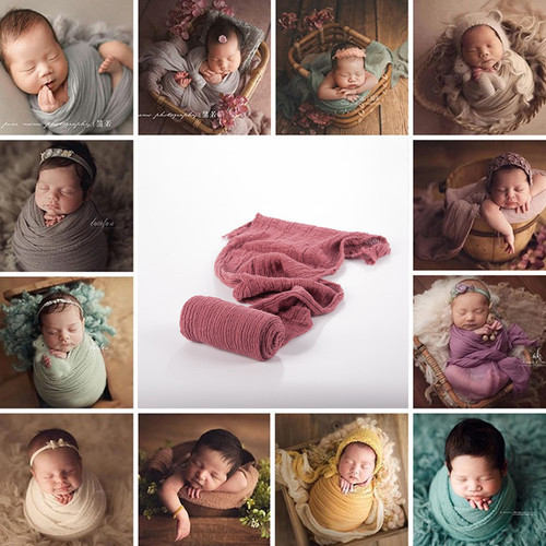 Cross-border new style photography elastic wrap cotton baby photo wrap newborn pleated seersucker wrap
