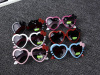 Cute children's glasses heart shaped heart-shaped suitable for men and women, sun protection cream, sunglasses, UF-protection