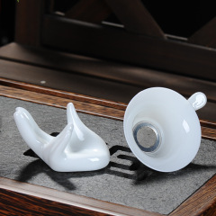 Tea leakage tea filter creative ceramic filter tea tea filter white porcelain tea funnel kung fu tea set accessories