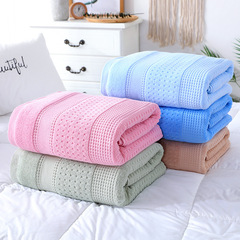 Old-fashioned 100% Cotton Plush Soft and Comfortable 32-Ply Towel Blanket for Double Bed Thick Pure Cotton Towel Blanket for Wholesale