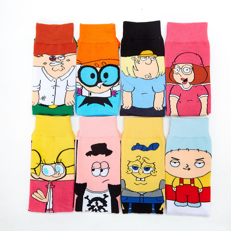 Spongebob men's cotton socks Cartoon Cartoon cotton manufacturers women wholesale socks sports casual straight plate in the tube tide socks Spongebob men's cotton socks Cartoon Cartoon cotton manufacturers women wholesale socks sports casual straight plate in the tube tide socks