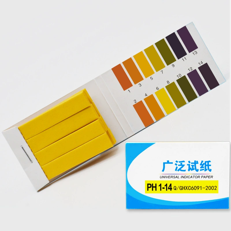 pH test strips 1–14, 80 strips, wide-range urine & body pH test, English packaging
