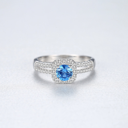 PAG&MAG Topaz Ring Women's S925 Silver Jewelry Aquamarine European and American Light Luxury Personalized Fashion Jewelry Factory