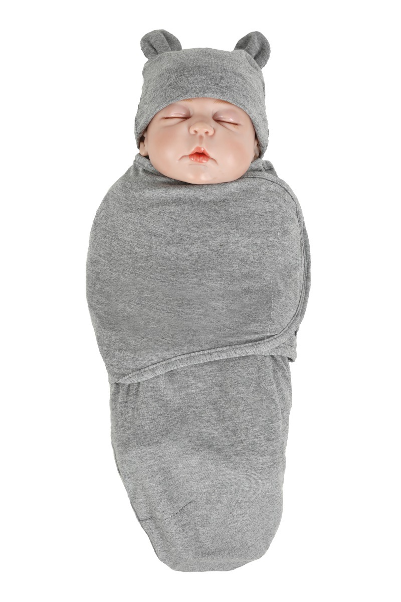 Newborn Wrapped Towel Baby Wrapped Blanket Cotton Baby Tire Cap Sleeping Bag Set Rabbit Ear Cap