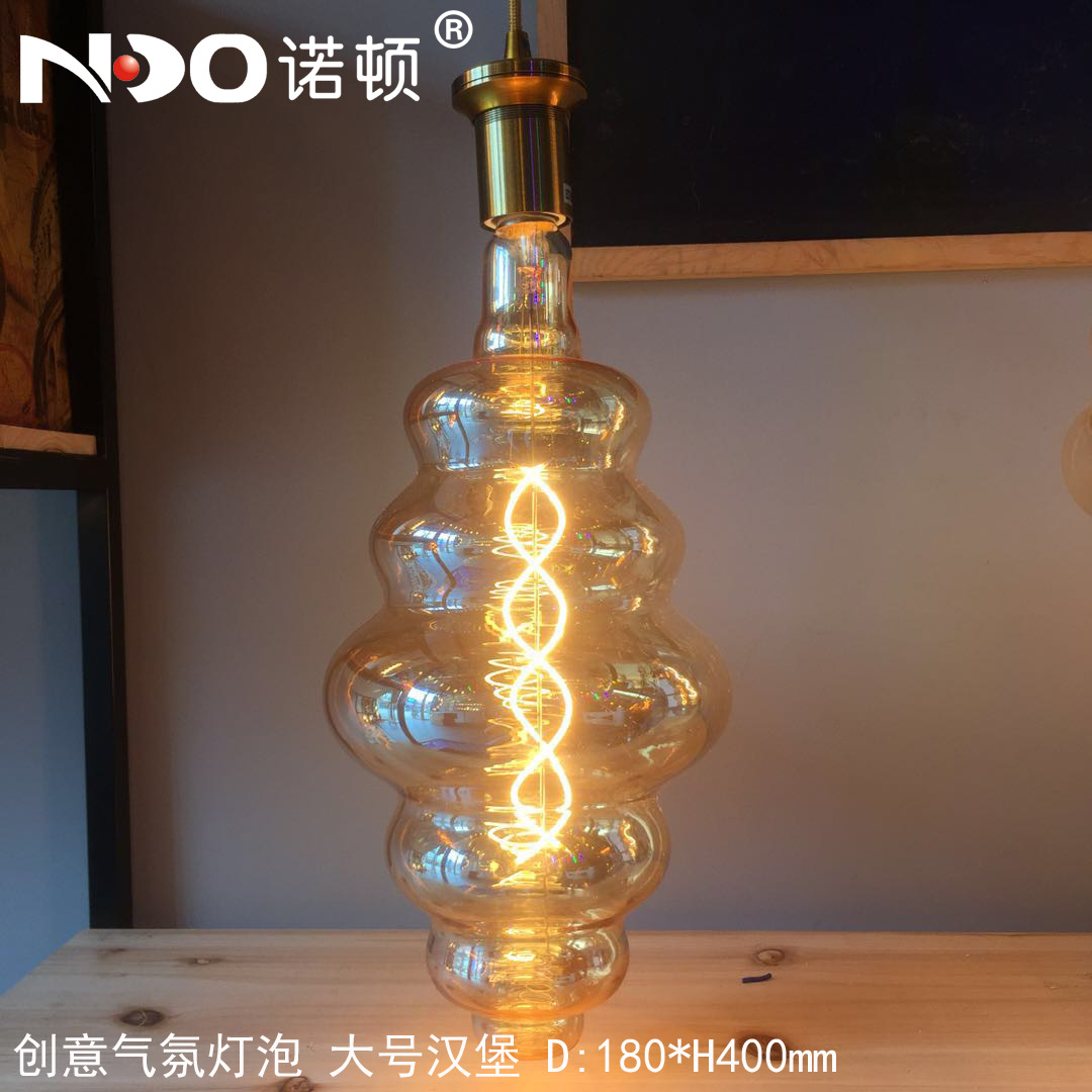 LED atmósfera creativa bombilla retro de ahorro de energía cafetería iluminación hamburguesa Barra de luz suave marrón gris ahumado transfronteriza