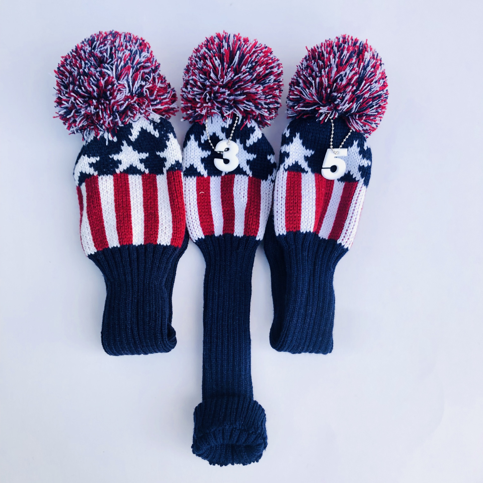 Venta caliente transfronteriza de suministros de golf club de punto de tres piezas cubierta de la tapa del club Fuente de la cubierta de la fábrica puede enviar en nombre