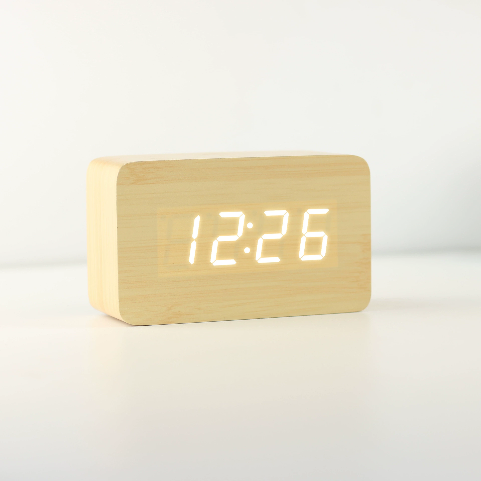 Creative electronic wooden thermometer, cute watch, Birthday gift