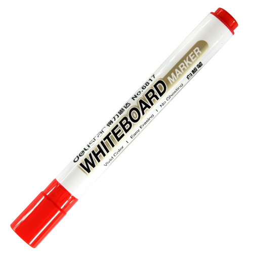 Deli 6817 whiteboard pen office and home erasable red blue black logistics