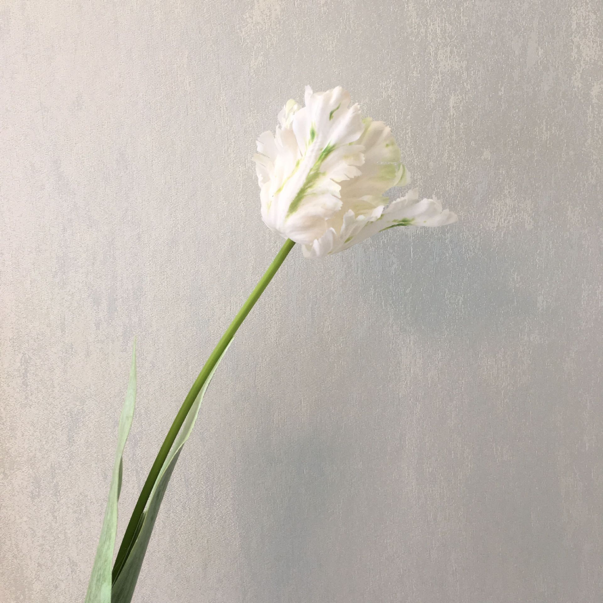 Sentir hidratante flor artificial 3D loro tulipán sola seda flor casa bonsai decoración flor arreglo ramo flor falsa