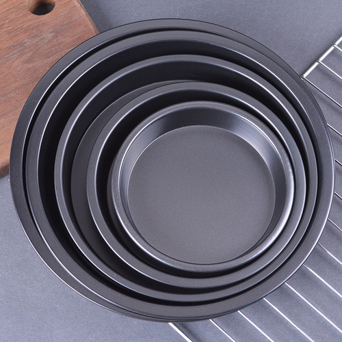 Dark carbon steel pizza pan non-stick baking pan round cake mold 6/8/9 inch 11 inch 12 inch household baking pan