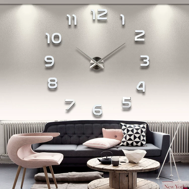 Big acrylic creative three dimensional pocket watch on wall, simple and elegant design
