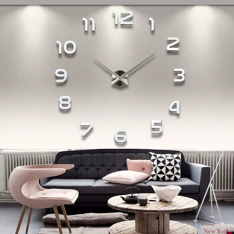 Big acrylic creative three dimensional pocket watch on wall, simple and elegant design