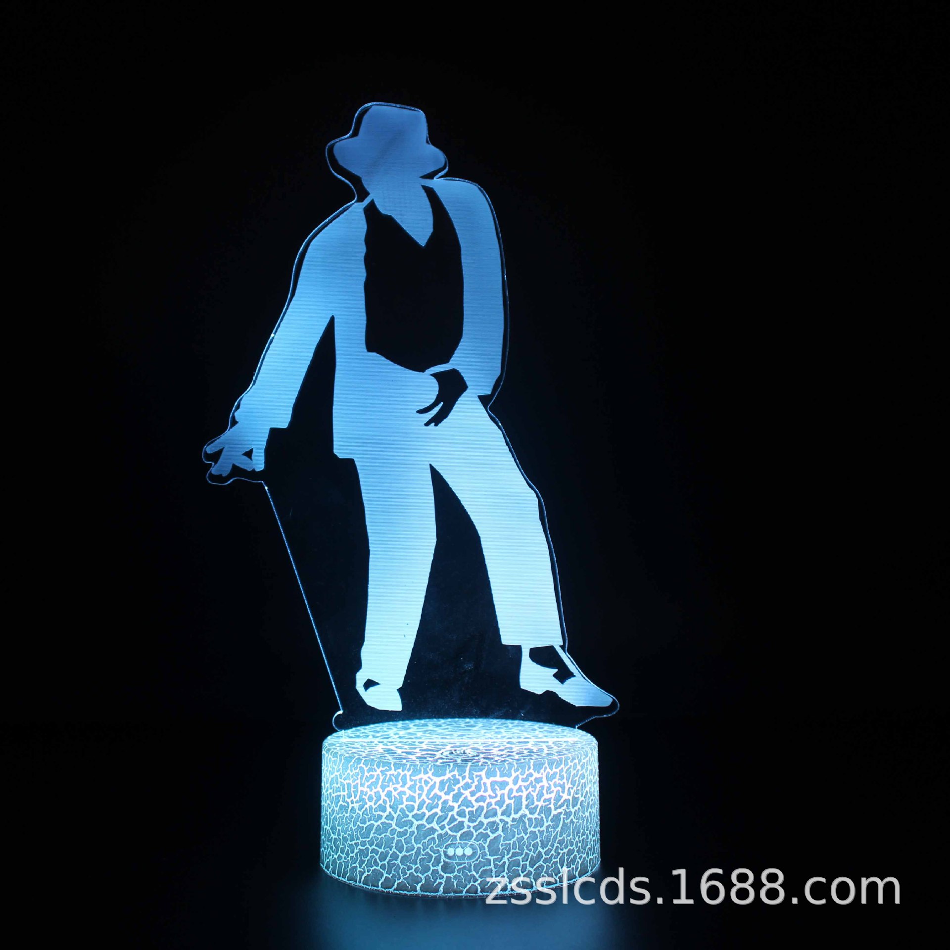 Comercio electrónico transfronterizo Venta caliente Jackson cantante de música Serie 3D luz de la noche colorida lámpara de mesa táctil regalo creativo Luz