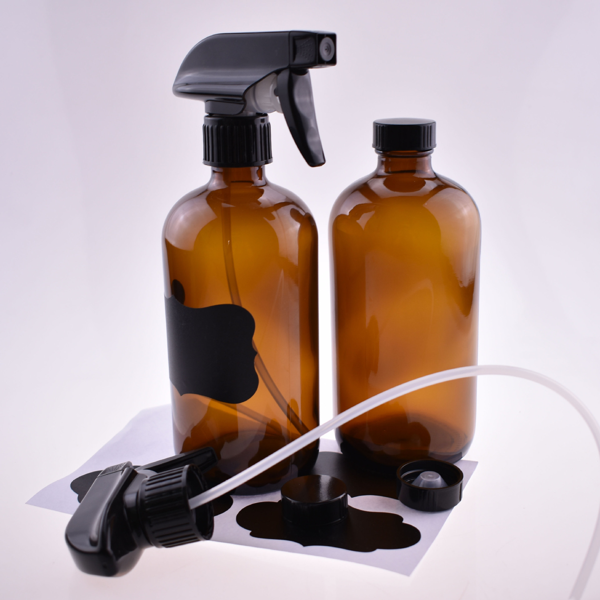 处理波士顿棕色库存16oz喷雾瓶 茶色玻璃瓶480毫升500毫升