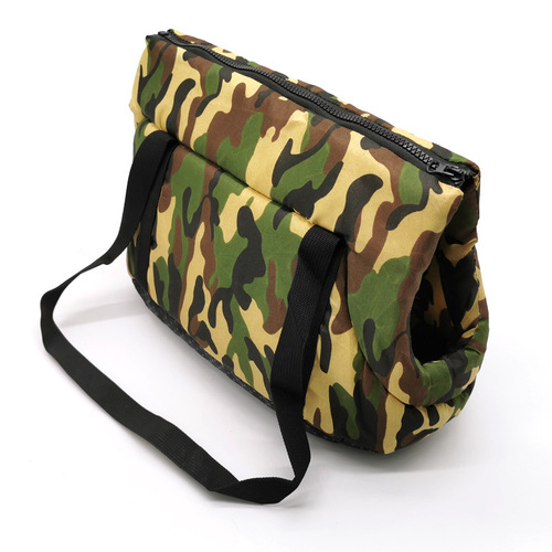 Cross-border best-selling pet backpack handbag, military green camouflage dog carrying bag, crossbody bag, outing pet bag