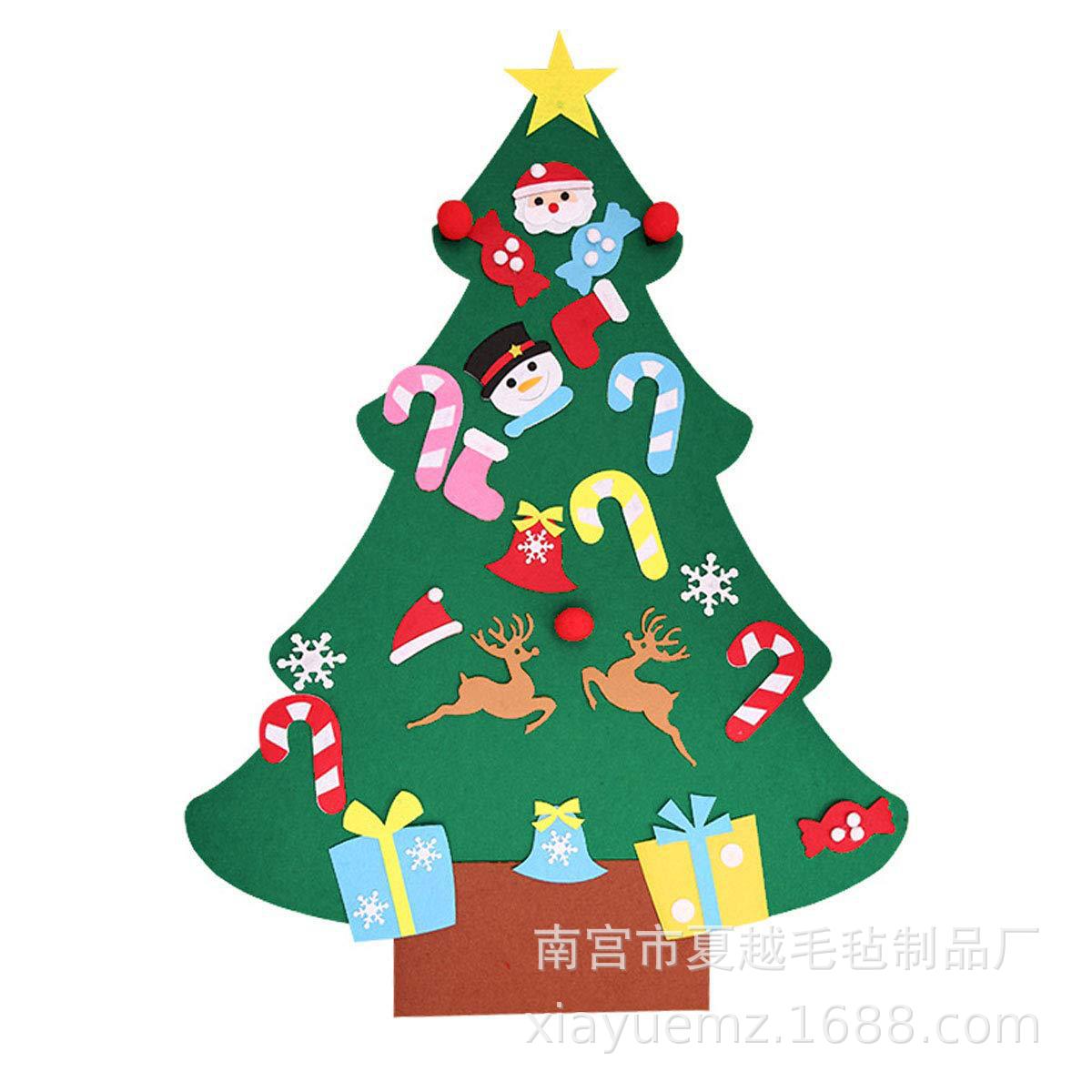 跨境毛毡圣诞树圣诞节装饰品儿童手工diy圣诞挂件创意手工