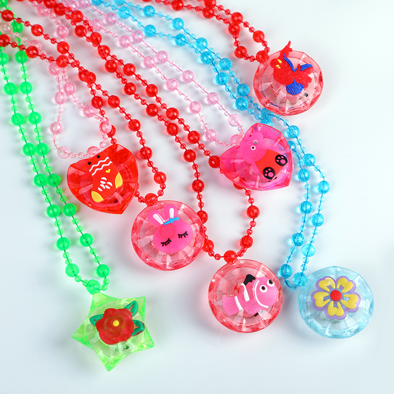 Acrylic luminous necklace LED luminous flash pendant cartoon LED…
