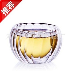 Heat-resistant glass double-layer insulated teacup, hand-blown pumpkin-striped petite cup, Kung Fu tea set, tea mug