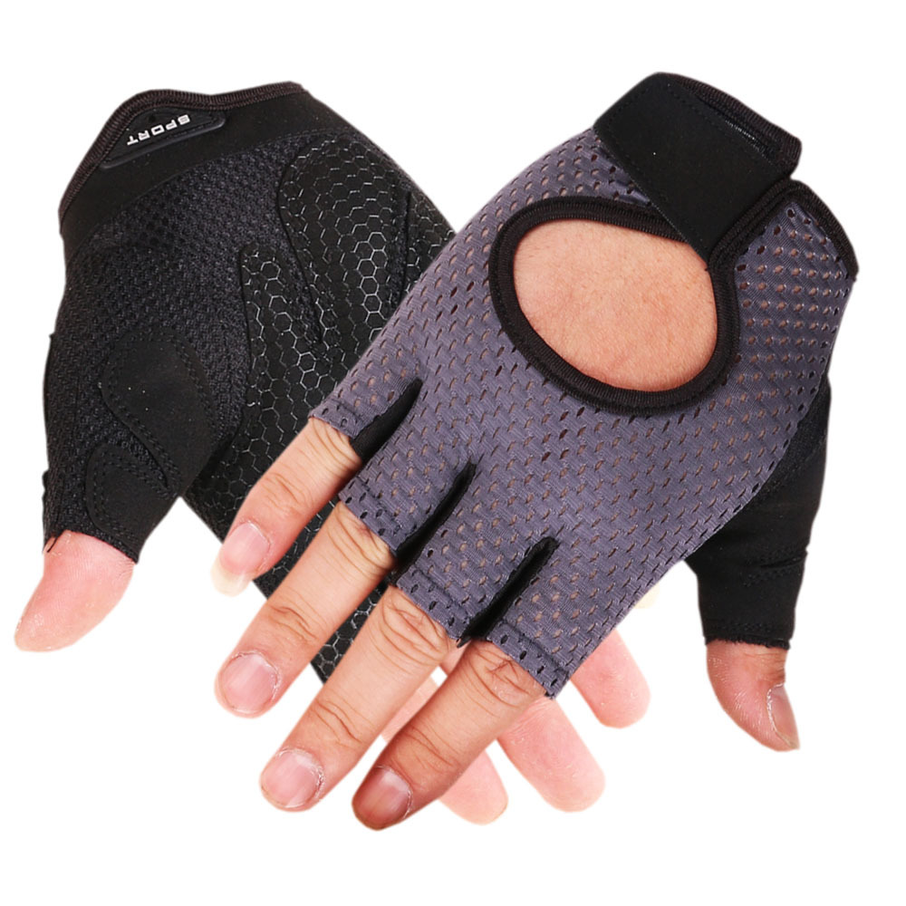 Primavera y verano Delgado transpirable yoga antideslizante medio dedo guantes hombres y mujeres equipo ejercicio fitness deportes bicicleta guantes image 5