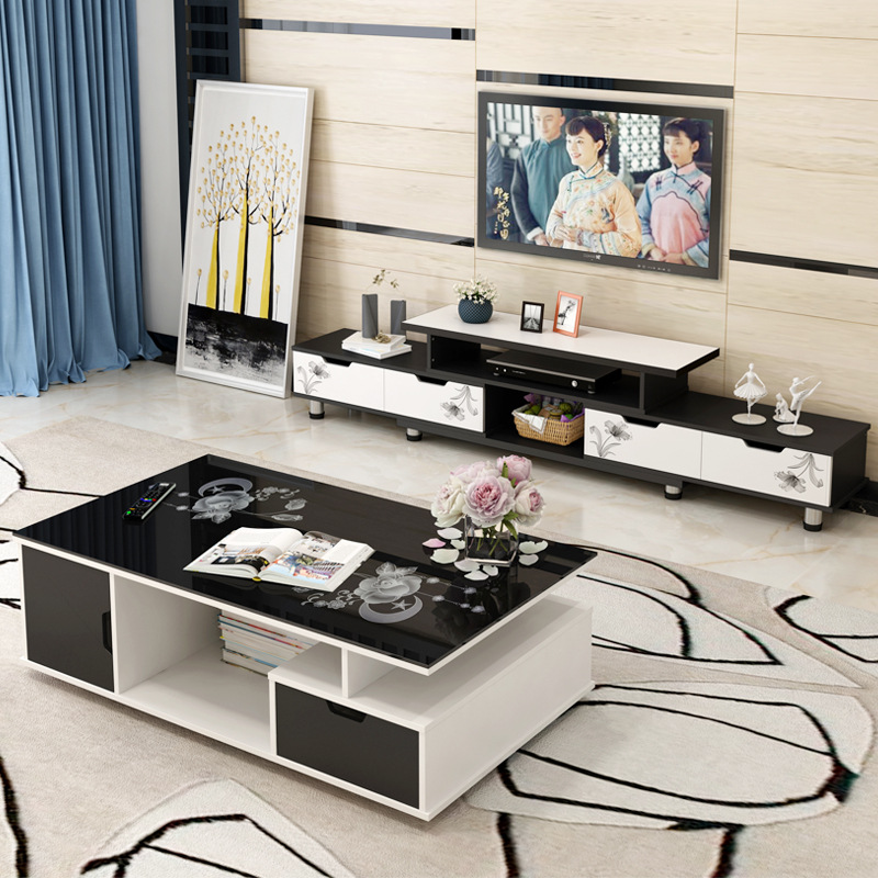 TV gabinete mesa de café combinación moderno pequeño apartamento mini sala de estar dormitorio simple estilo nórdico TV gabinete