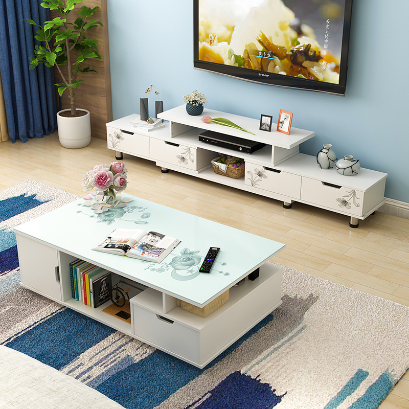 TV gabinete mesa de café combinación moderno pequeño apartamento mini sala de estar dormitorio simple estilo nórdico TV gabinete