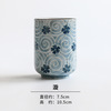 西田木雨 Japanese painted blue and white cup, handle home use, handmade