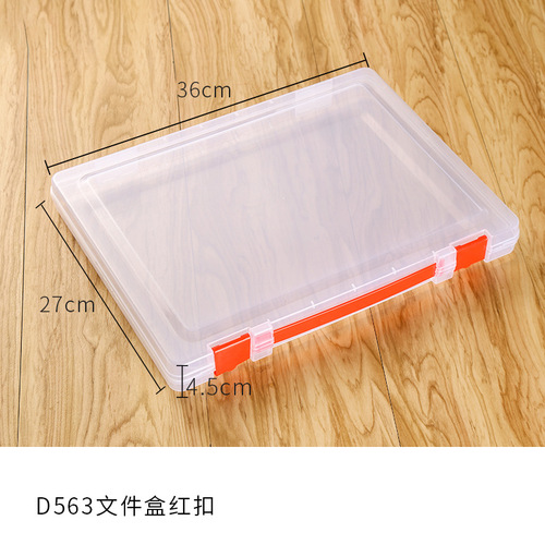 36*27 large portable plastic file box rectangular information certificate stationery storage covered transparent storage box