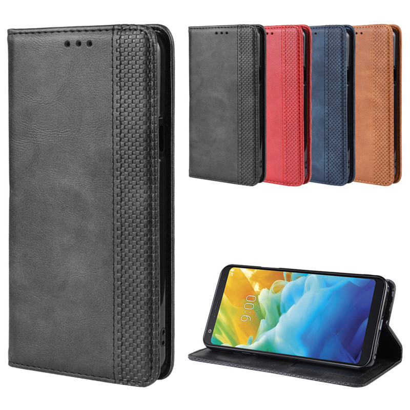 For LG Stylo 5 Phone Case Flip Style2 Vintage Leather Case Card Style 3 Magnetic Case