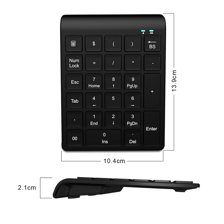 Teclado digital inalámbrico de escritorio del ordenador portátil del teclado digital 2,4G para la contabilidad financiera