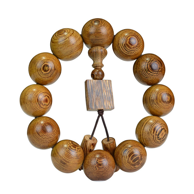 Rosary wooden bracelet, round walnut beads, sizes 6–15 mm, 108‑bead and bracelet options