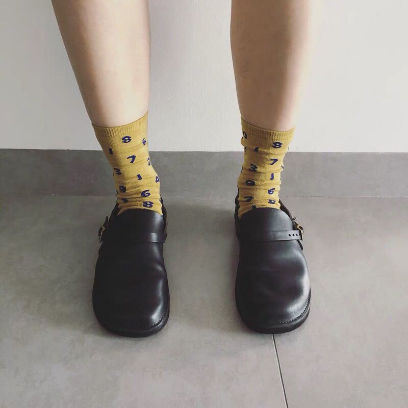 Japanese digital combed cotton personalized mid-calf women's socks Korean-style fashionable artistic all-Match sports socks Hong Kong Trendy socks