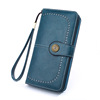 Wallet, long shoulder bag for oily skin, chain with zipper, card holder, suitable for import