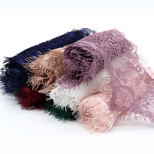 Wholesale 9.5cm multi-color optional lace decoration polyester silk women's clothing accessories eyelash lace 3 yards