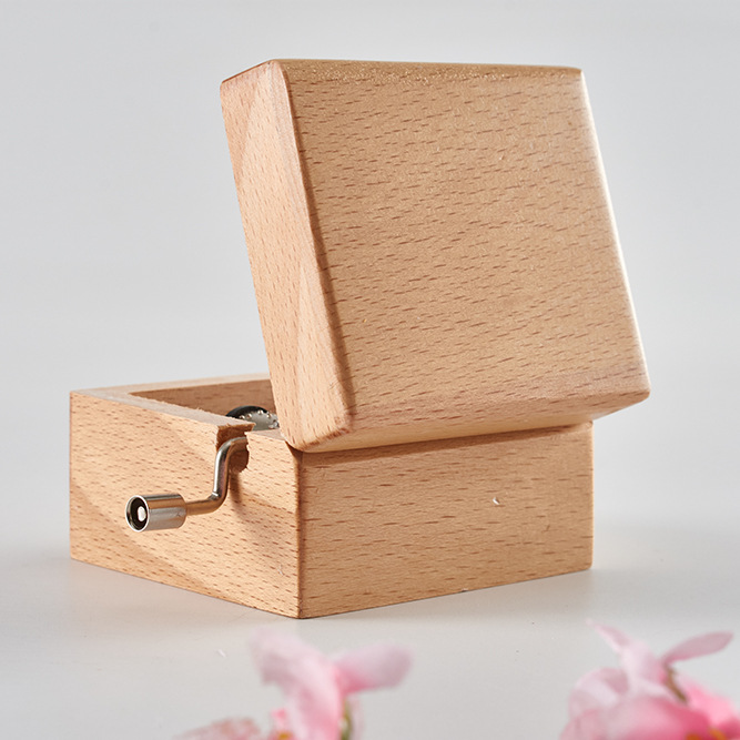 Caja de música de madera creativa Caja de música de manivela con tapa plegable Regalos de Navidad para familiares y amigos Regalos navideños Caja de música