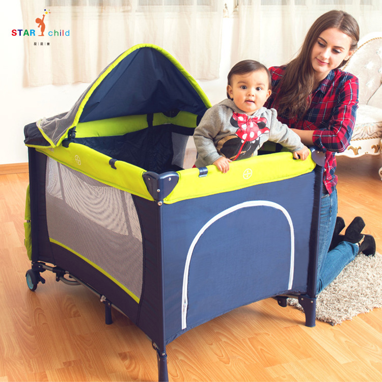 Nueva cama de juego de bebé de una pieza de entrega plegable cama de bebé cama de media cama al por mayor cuna multifuncional portátil