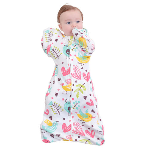 婴儿睡袋襁褓巾 初生儿童襁褓睡袋 宝宝投降式多用防踢被 两套袖