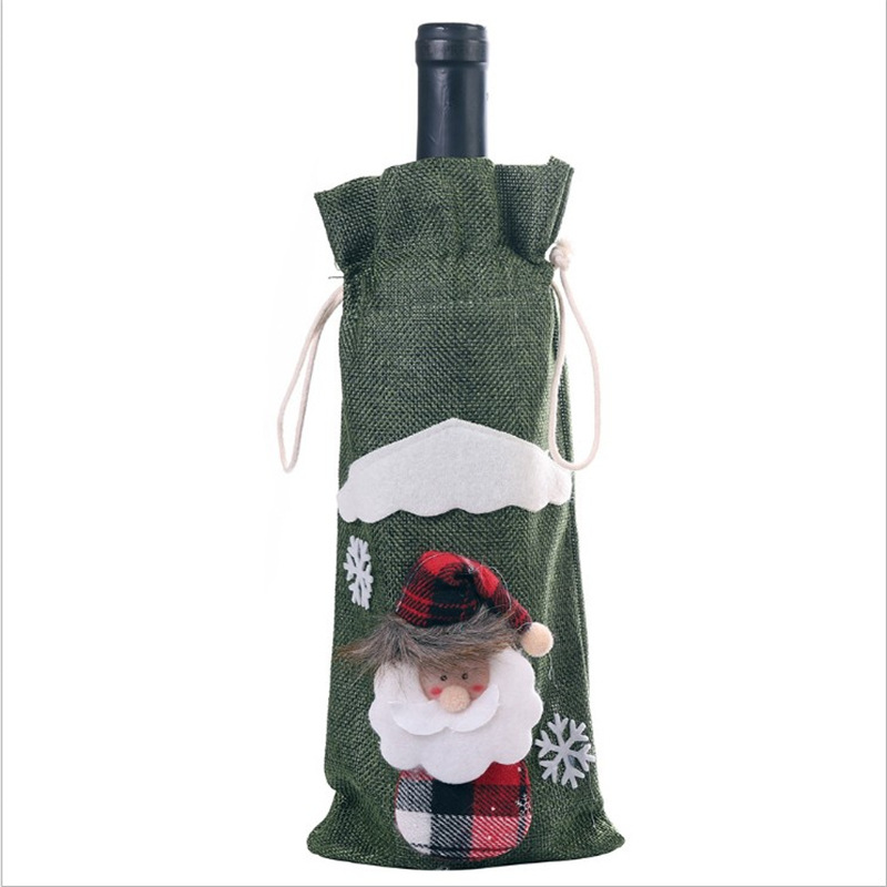 19 Nueva Navidad suministros de decoración del hogar botella de vino de Navidad cubierta vino tinto botella de vino champán bolsa mesa de comedor vestir
