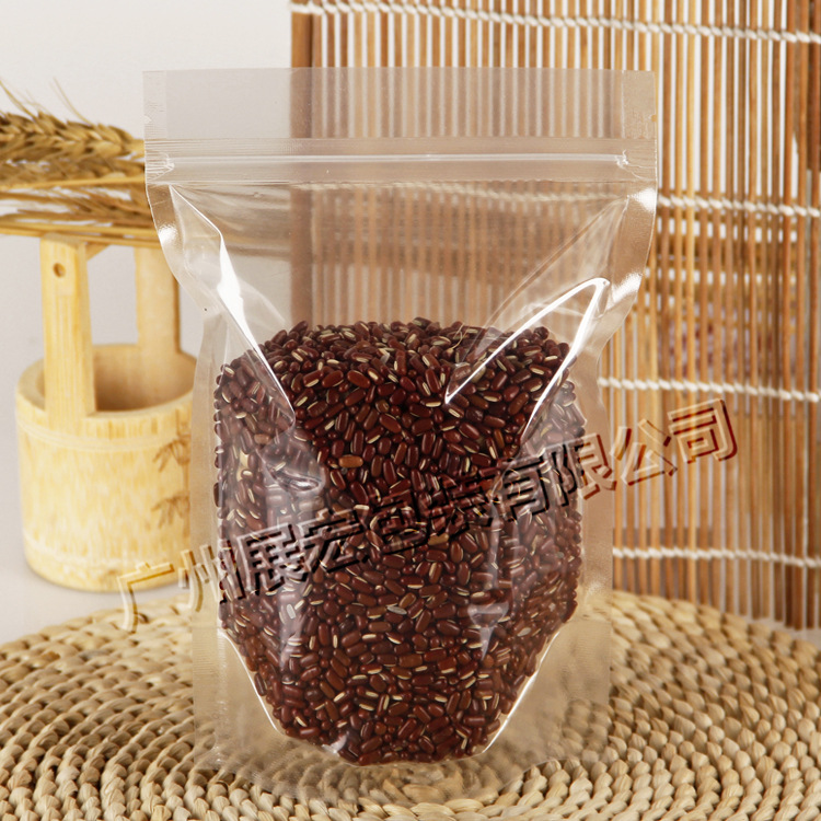 PET透明自立骨袋 拉链自立自封袋 干货食品袋塑料包装袋1个价