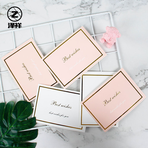 Floral hanging card hot stamping holiday birthday greeting card ins cute blessing greeting card gift message small card hanging card